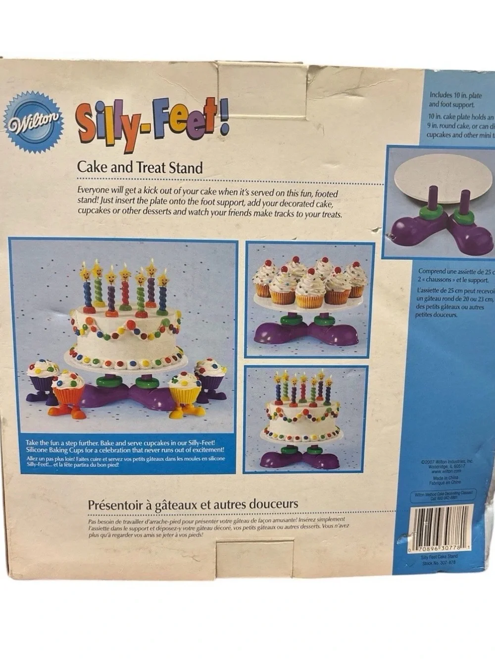Wilton Silly-Feet! Cake Stand in Purple and Green
